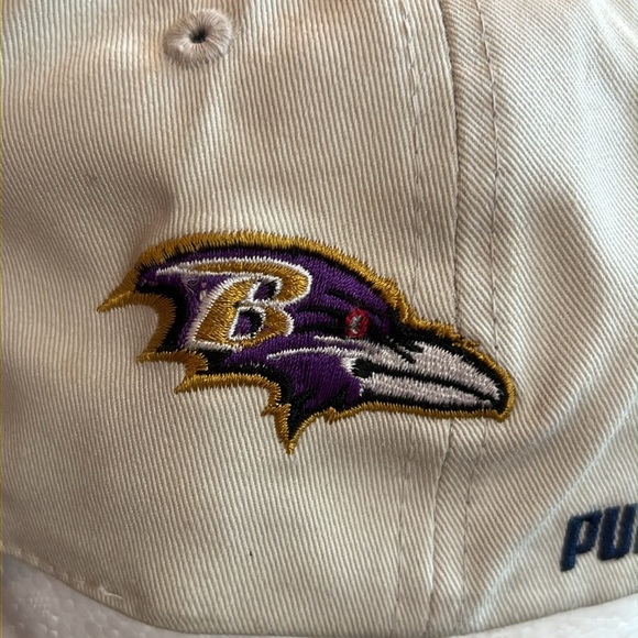 Superbowl XXXV Baltimore Ravens Strapback Cap Hat OS Tan Cotton NFL Embroidered - Picture 3 of 15